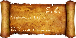 Siskovits Lilla névjegykártya